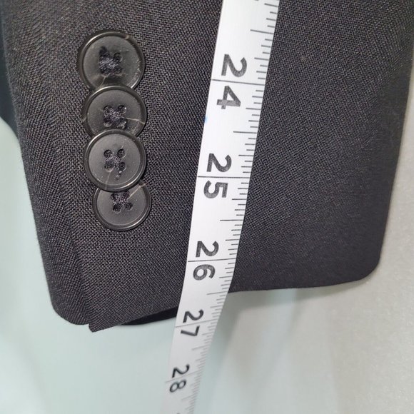 Kenneth Cole Mens Black Wool Blazer Size 40L Two Button Double Vent Back - Picture 14 of 16